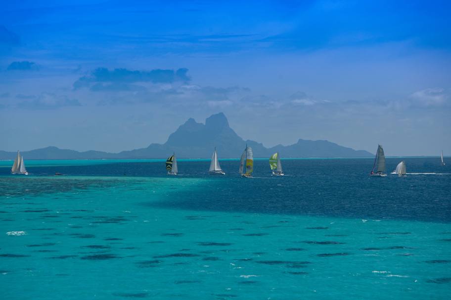 Tahiti Pearl Regata: i partecipanti nelle acque dell&#39;oceano pacifico a sud della Polinesia francese (Afp)